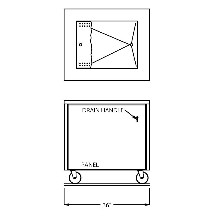 Randell&reg; Ranserve 2 Pan Size Enclosed Base Cold Food Table