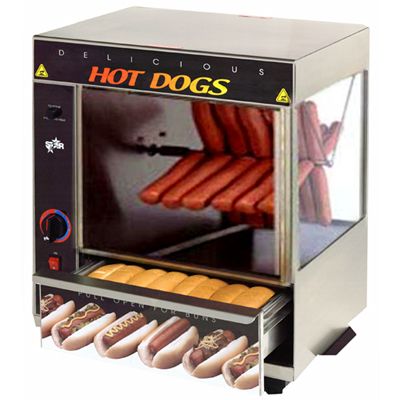 Star® 175SBA Spike Broil-O-Dog with 32-Bun Warmer Compartment