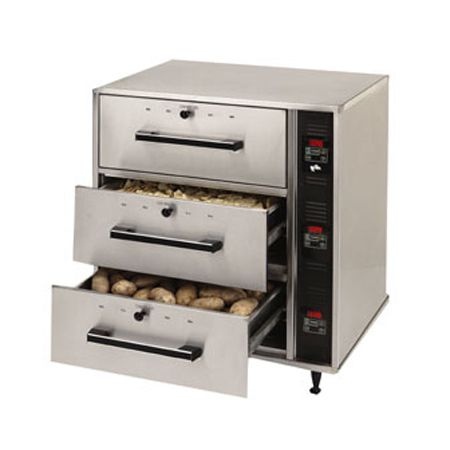 Star&reg; Mfg 3-Drawer Narrow Food Warmer w/ Individual Controls
