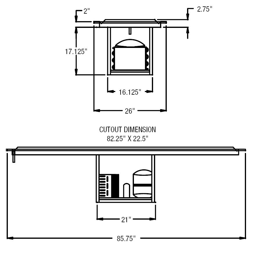 Randell&reg; Drop In 85.75" Refrigerated Frost Top