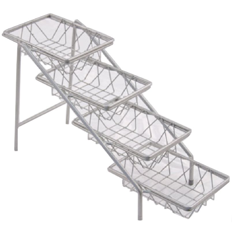 Dover Metals Nickel 4-Tier Amenity Stand w/ 6 x 9" Baskets