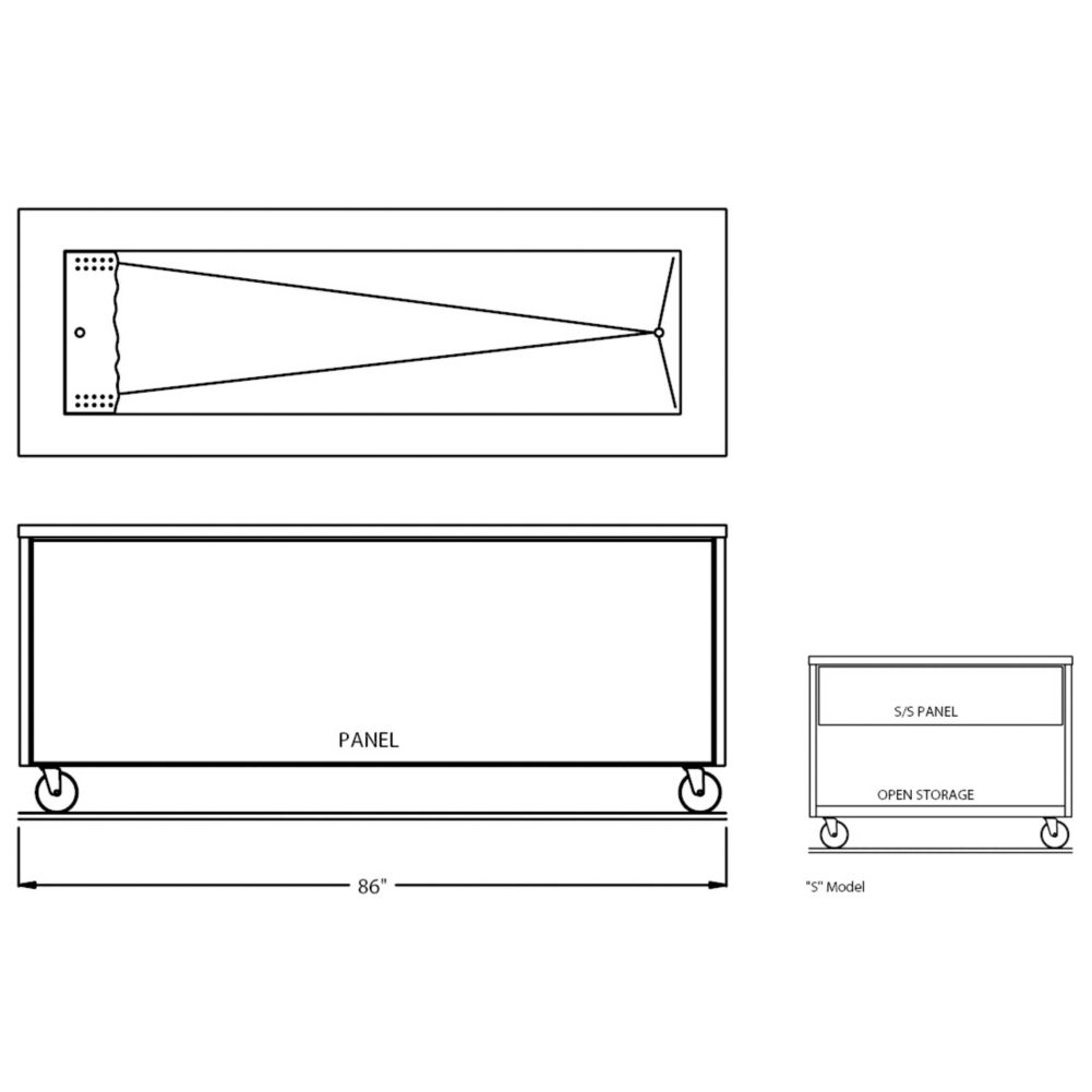 Randell&reg; 86" Open Base Iced Cold Food Table