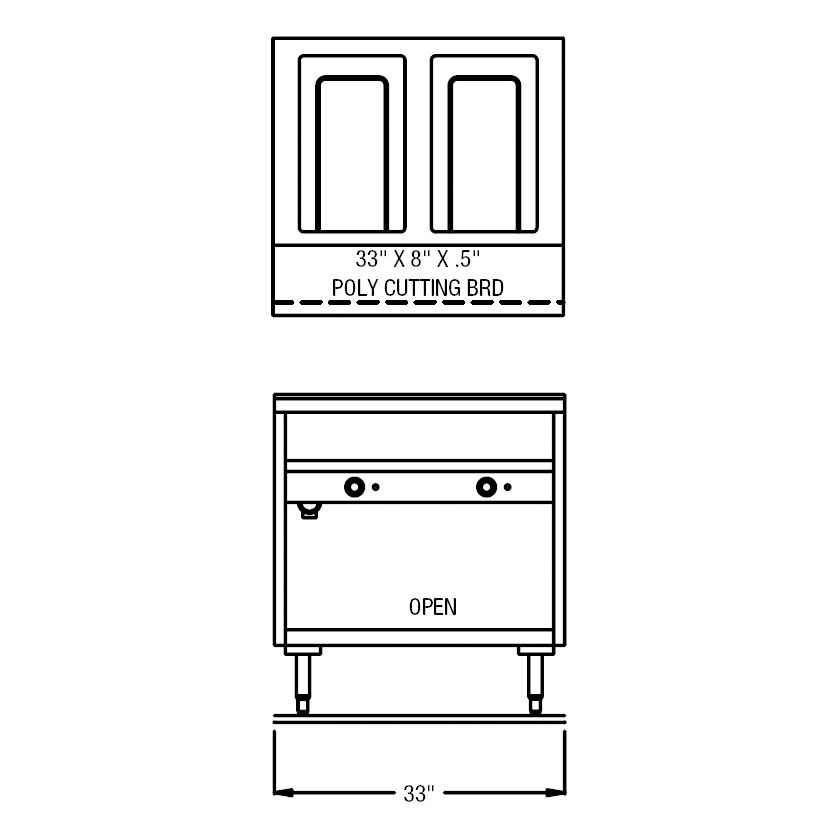 Randell&reg; 33" 120V Electric Open Well Hot Food Table