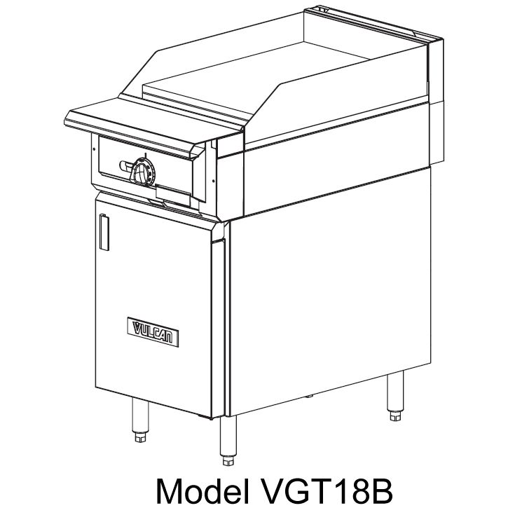 Vulcan Hart V Series 18" Gas Range w/ Griddle Top