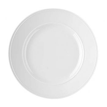 Bauscher&reg; Come4Table 10.3" White Steep Rim Flat Plate