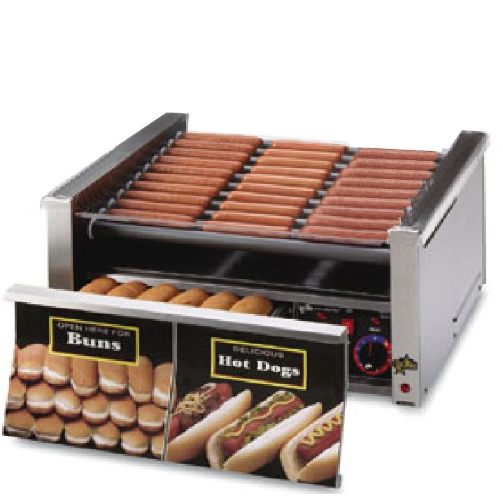 Star&reg; Mfg Grill Max&reg; 1150-W 30-Hot Dog Grill w/ Bun Drawer
