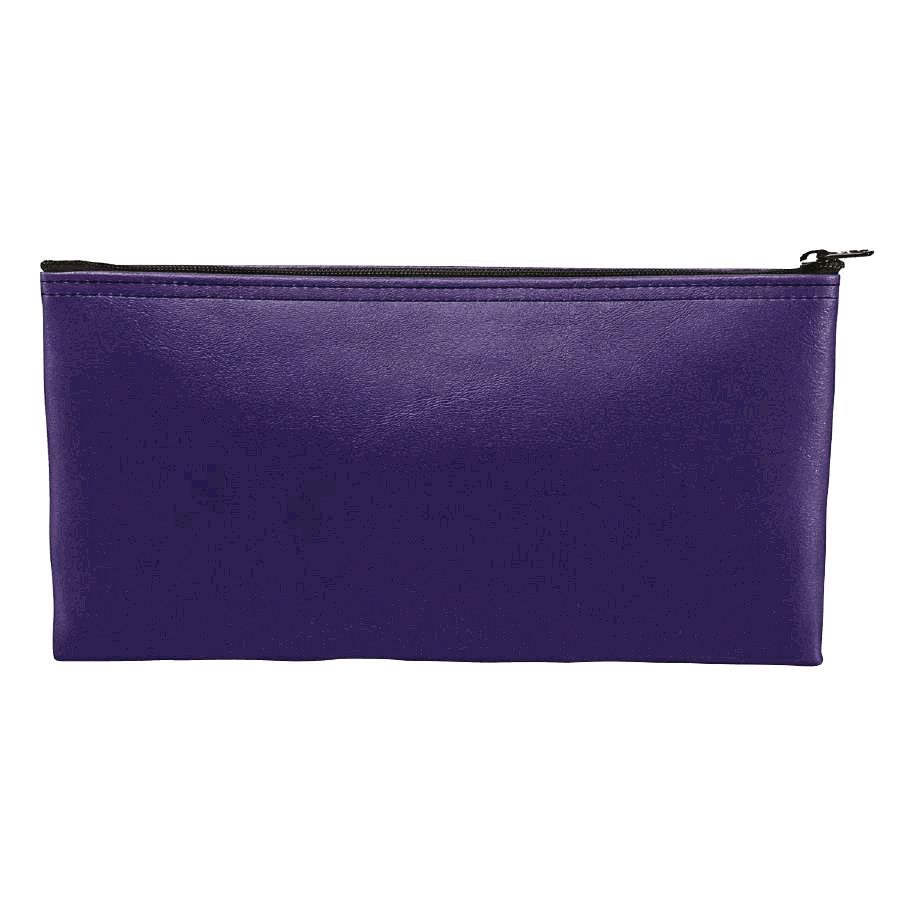 Purple Leatherette Zipper Wallet, 10-1/2" x 5"