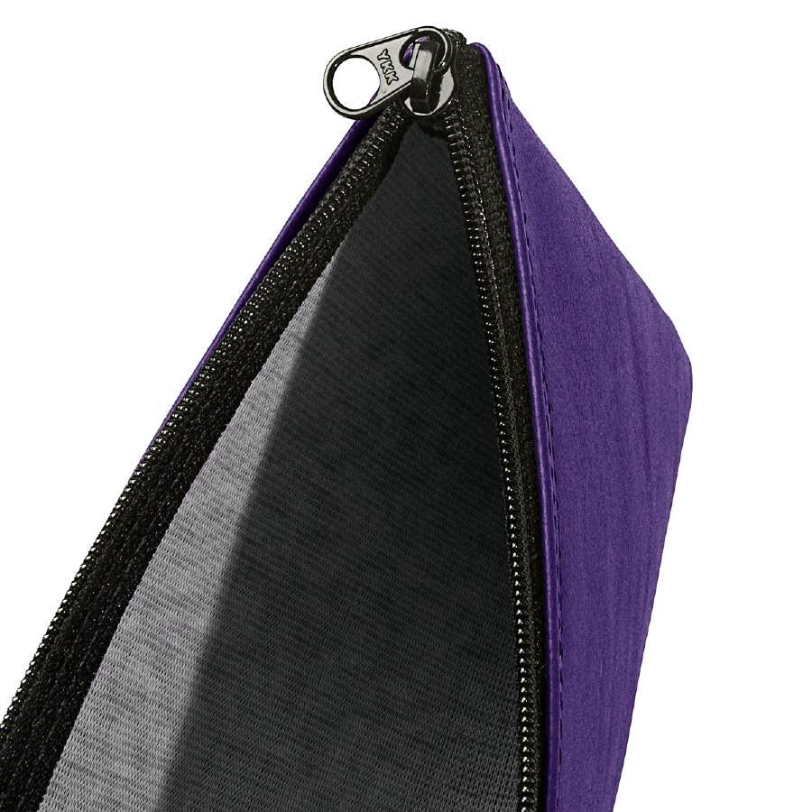 Purple Leatherette Zipper Wallet, 10-1/2" x 5"