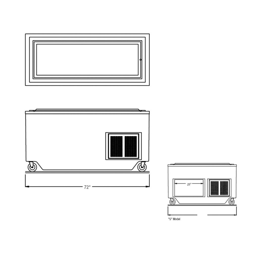Randell&reg; Open Base 72" Frost Top Unit