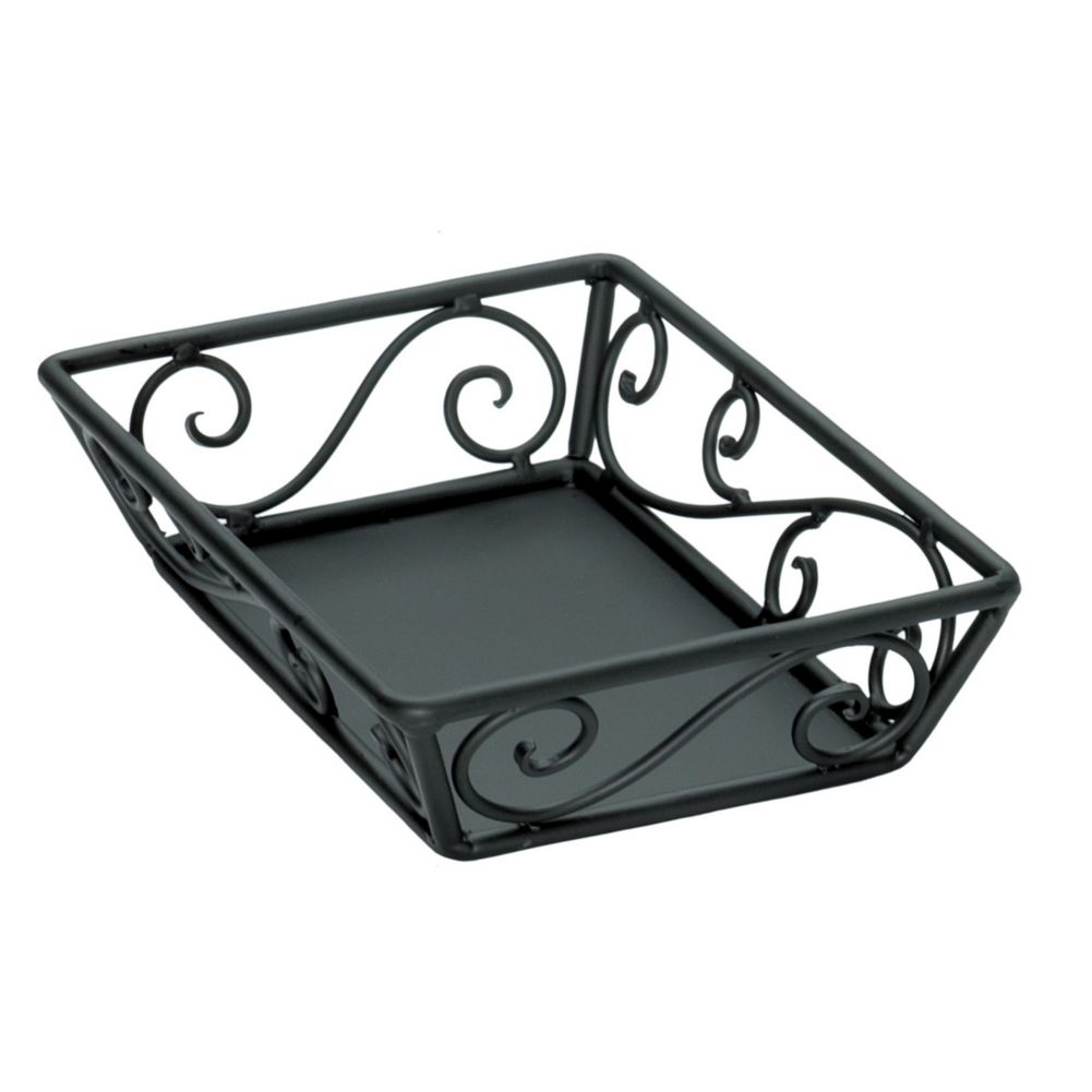 Delfin Black 12x9x2 in. Solid Rolled Steel Santa Fe Basket