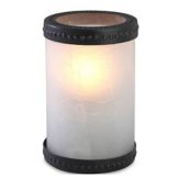 Candle Lamp&reg; Crackle Frost Glass with Bronze Rings