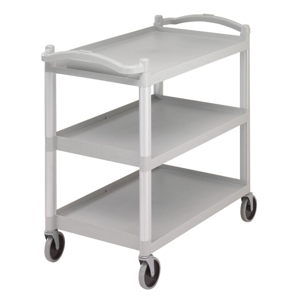 Cambro Open Service/Utility Cart w/ Three 20 x 31 Shelves, Speck Gray