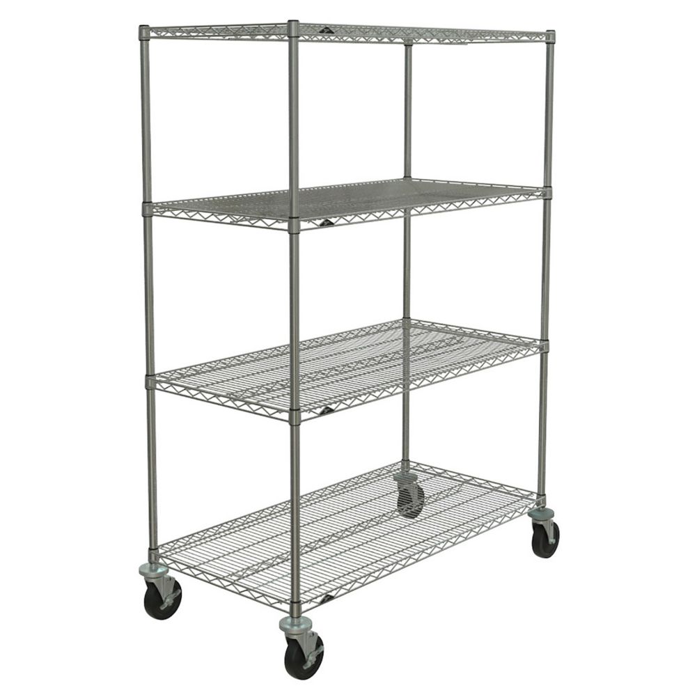 Metro&reg; Super Erecta&reg; 24 x 48" Chrome Stem Caster Cart