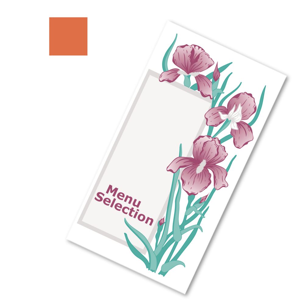 Dinex&reg; Iris Garden Orange Patient Menu f/ Breakfast, Lunch, Dinner