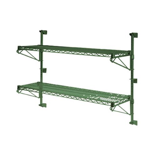 Focus Foodservice 54" Green Epoxy Coated Wall Mount Post Set