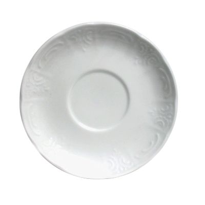 Tuxton Soup Mug Saucer, Chicago Series, Porcelain White