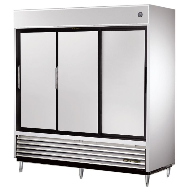 True&reg; 3-Section 69 Cu Ft Reach-In Solid Slide-Door Refrigerator