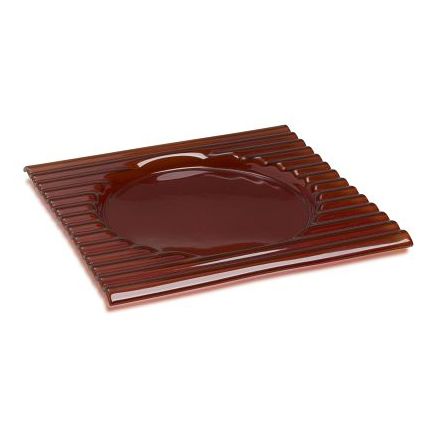 Steelite Creations Deep Red Glass 12" Square  Zig Zag Plate