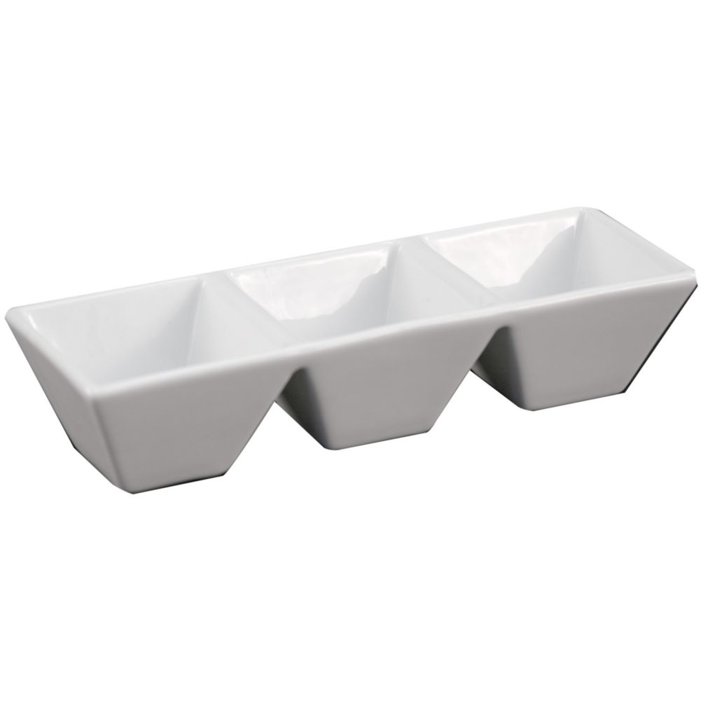Dover Metals White 3-Compartment Sample Bowl