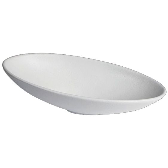 Bugambilia White Cast Aluminum 44 Oz Oval Spheres Dish