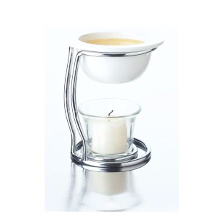 Focus Contemporary Butter Warmer w/ Ceramic Bowl, Glass Candle Holder