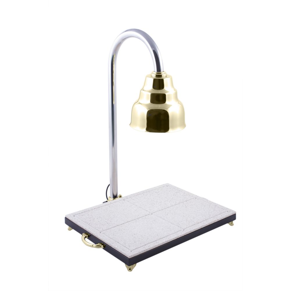 Bon Chef Black Speckled 24 x 18 Carving Station w/ Chrome Heat Lamp
