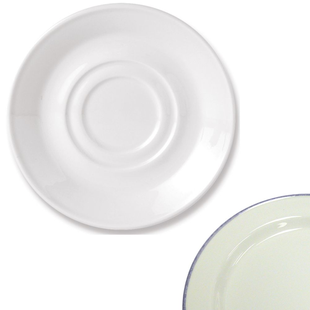 Steelite Simplicity Blue Dapple 5-3/4" Double Well Saucer