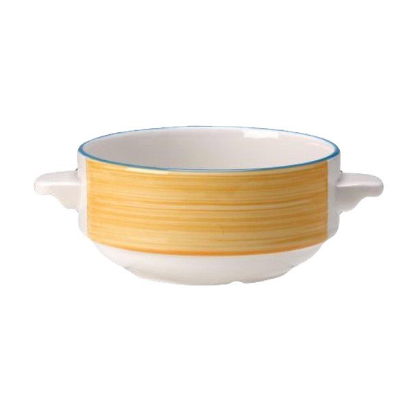 Steelite Simplicity Rio Yellow 10 Oz Lugged Stacking Soup Cup
