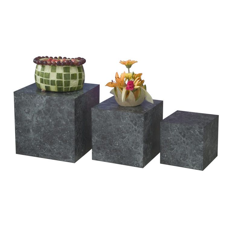Gourmet Display&reg; Gray Marble 3 Piece Laminate Cube Set