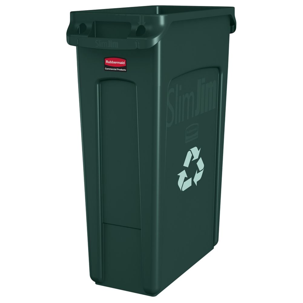 Rubbermaid Slim Jim&reg; Green Vented 23 Gal Recycling Container