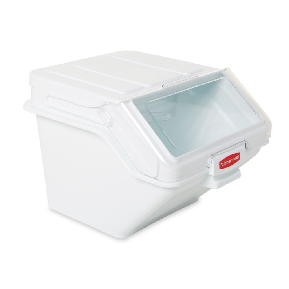 Rubbermaid White 200 cup Safety Storage Bin w/ 2 cup Scoop