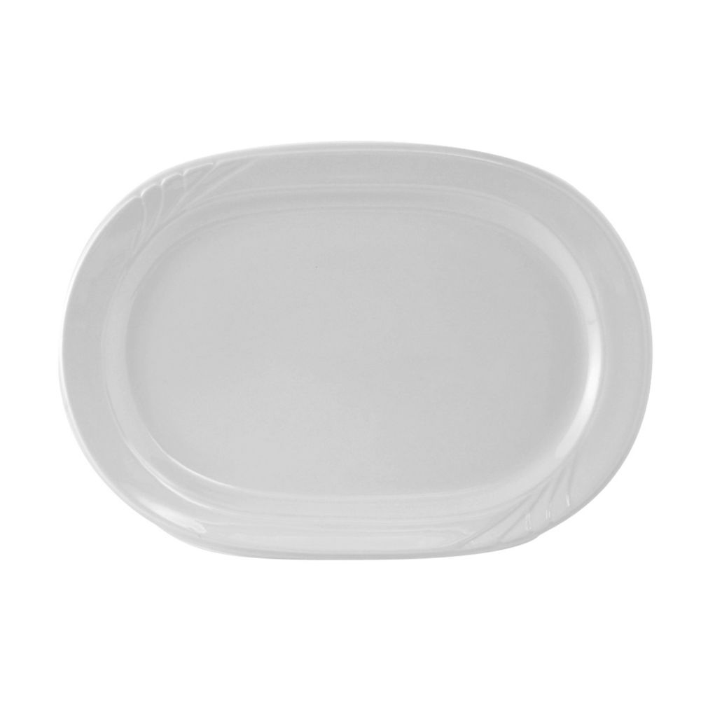 Tuxton&reg; Sonoma 13-7/8" x 9-3/4" Porcelain White Platter