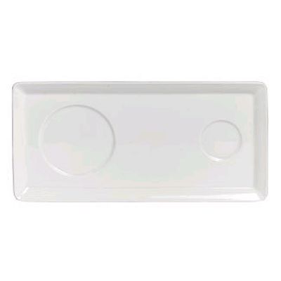 Steelite Rene Ozorio Aura Sushi Rectangular Tray with 2-Wells
