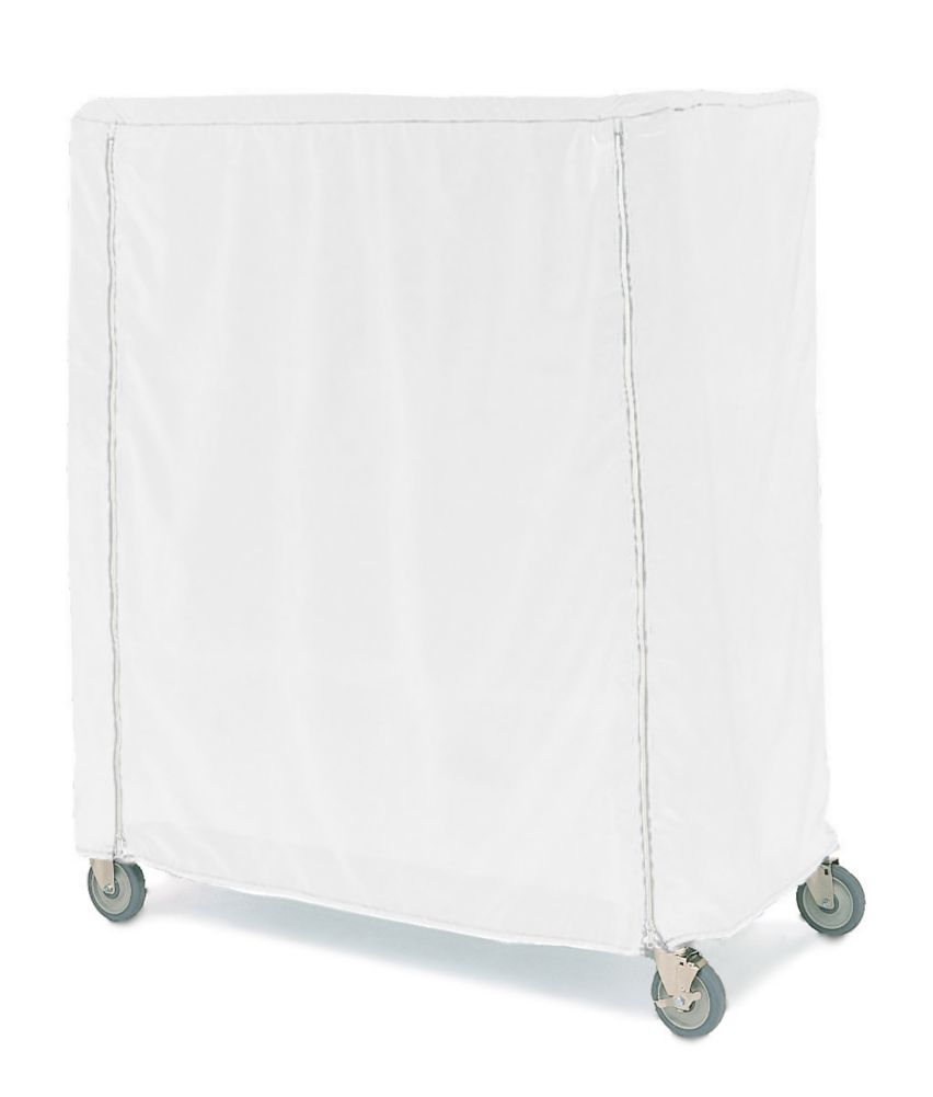 Metro&reg; 24 x 48 x 62" White Uncoated Cart Cover / Velcro Close