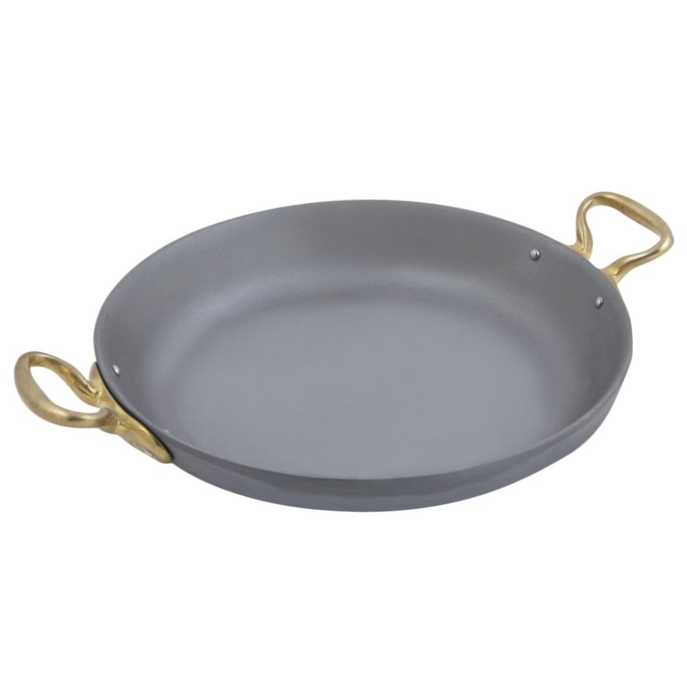 Bon Chef Tempo Round 2.5 Qt Paella Dish w/ Brass Handles
