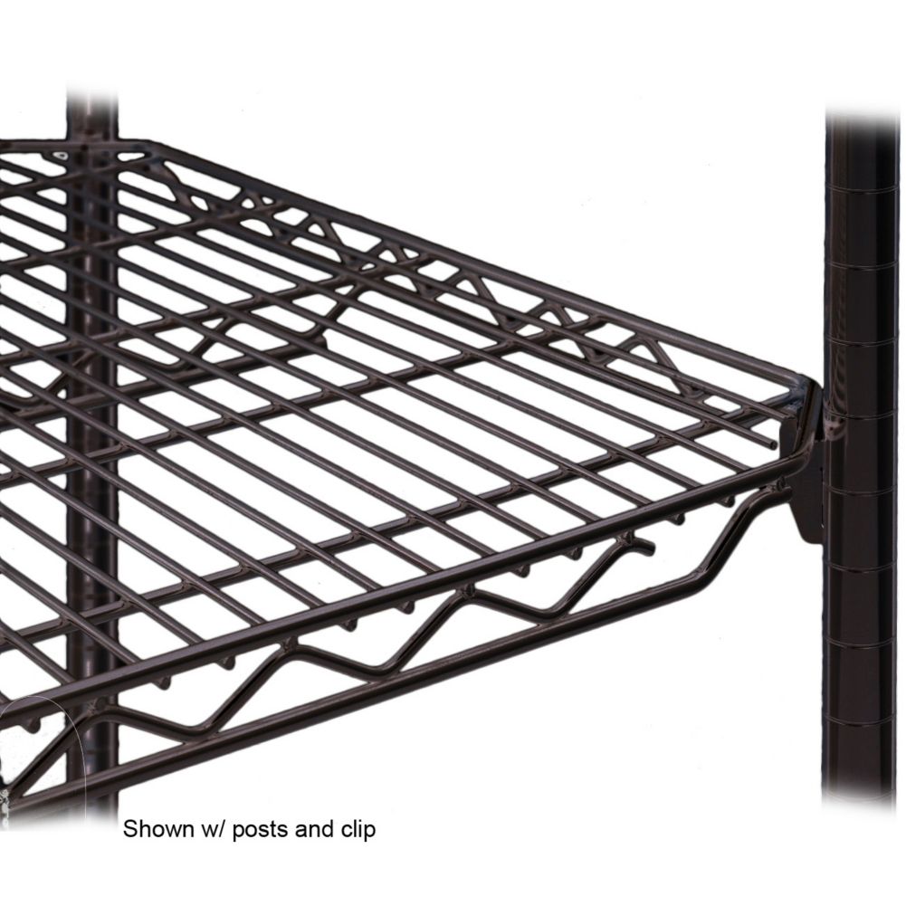 Metro&reg; qwikSLOT&trade; 14 x 48" Black Finish Wire Shelf