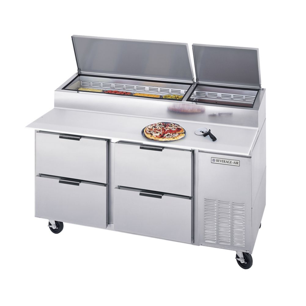 Beverage-Air 67" Pizza Top Refrigerated Counter with 4 Drawers