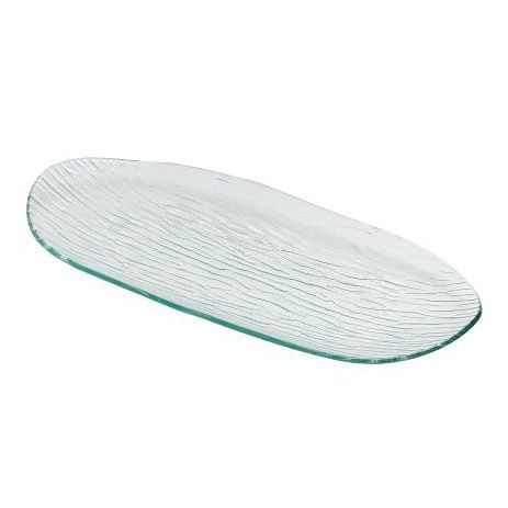 Steelite Creations Rippled Glass 18 x 8-1/2" Oval Buffet Platter