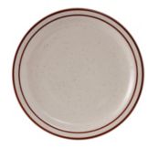 Tuxton&reg; Bahamas 7-1/4" Eggshell Plate With Brown Bands