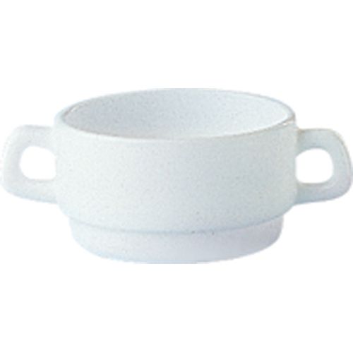 Cardinal Arcoroc Restaurant White Opal&reg; Glass 10.5 Oz Handled Bowl