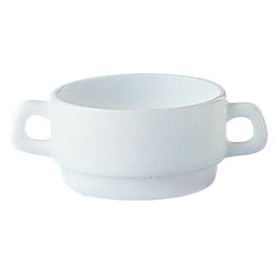 Cardinal Arcoroc Restaurant White Opal&reg; Glass 10.5 Oz Handled Bowl