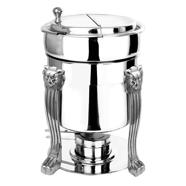 Eastern Tabletop 7 Qt Hinged Lid Marmite Soup Chafer w/ Lion Head Legs