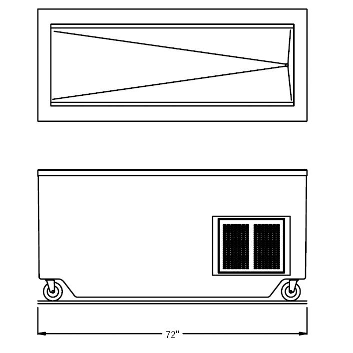 Randell&reg; 72" 5 Pan Enclosed Base Refrigerated Cold Food Table