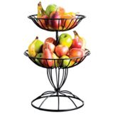 American Metal Craft Black Two Tier Wrought Iron Food Baskets