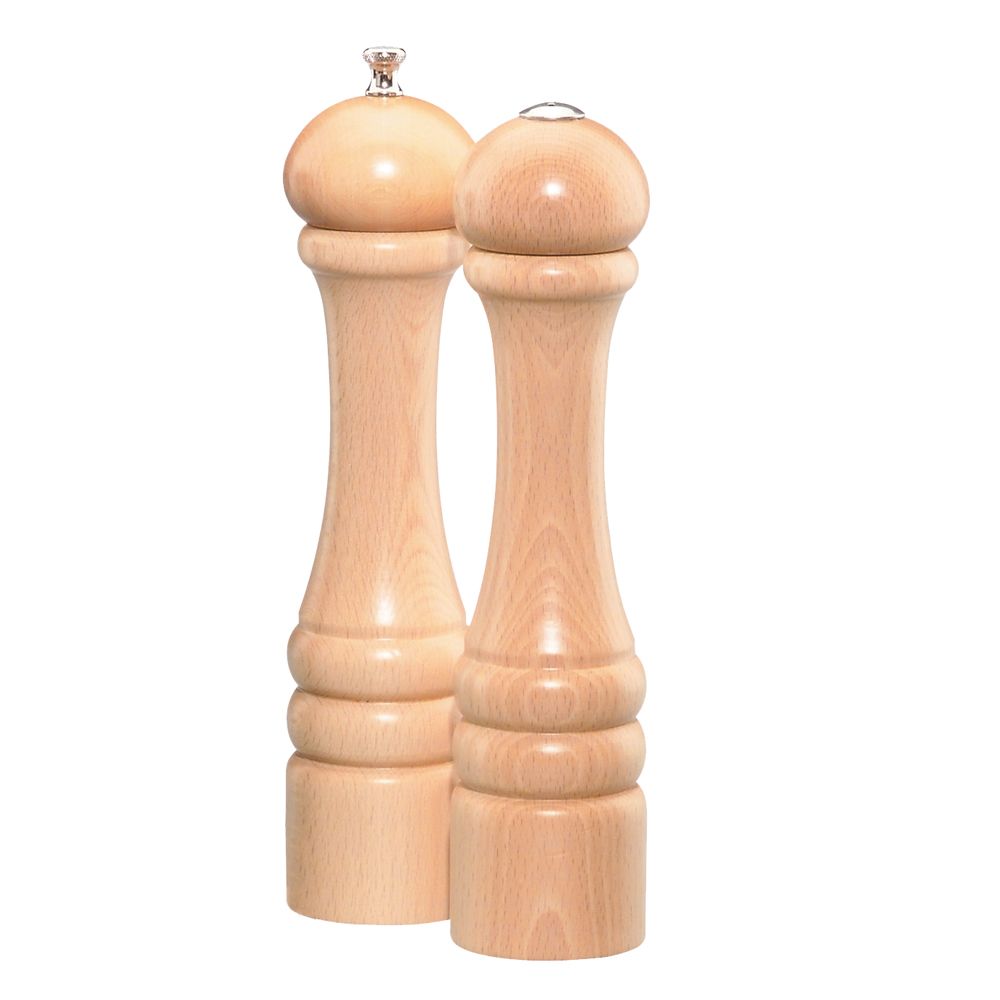 Chef Specialties Natural 10" Imperial Pepper Mill/Salt Shaker Set