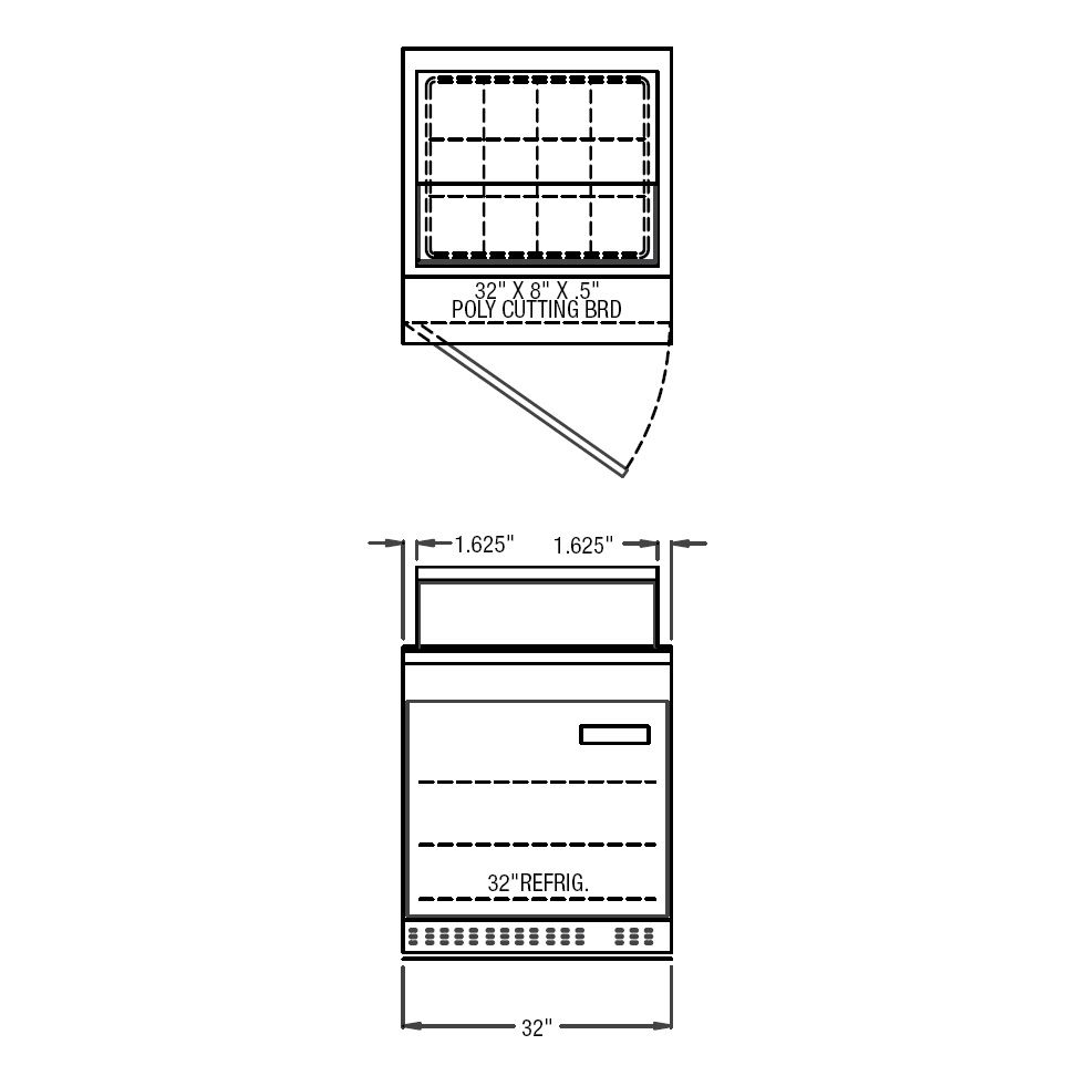 Randell&reg; 32" 2 Drawer Refrigerated Salad Top Prep Table