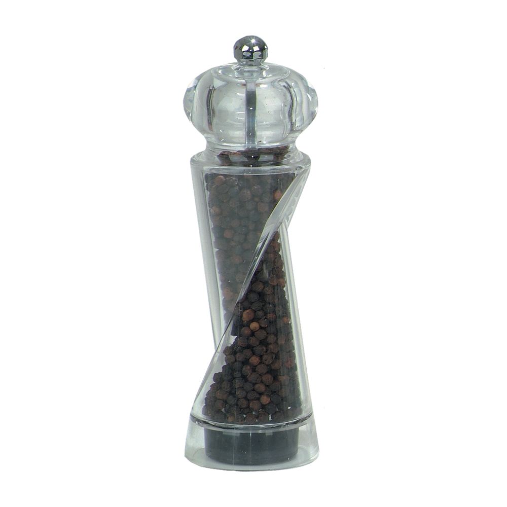 Chef Specialties Clear Acrylic 7&frac12;" Ellipse Pepper Mill