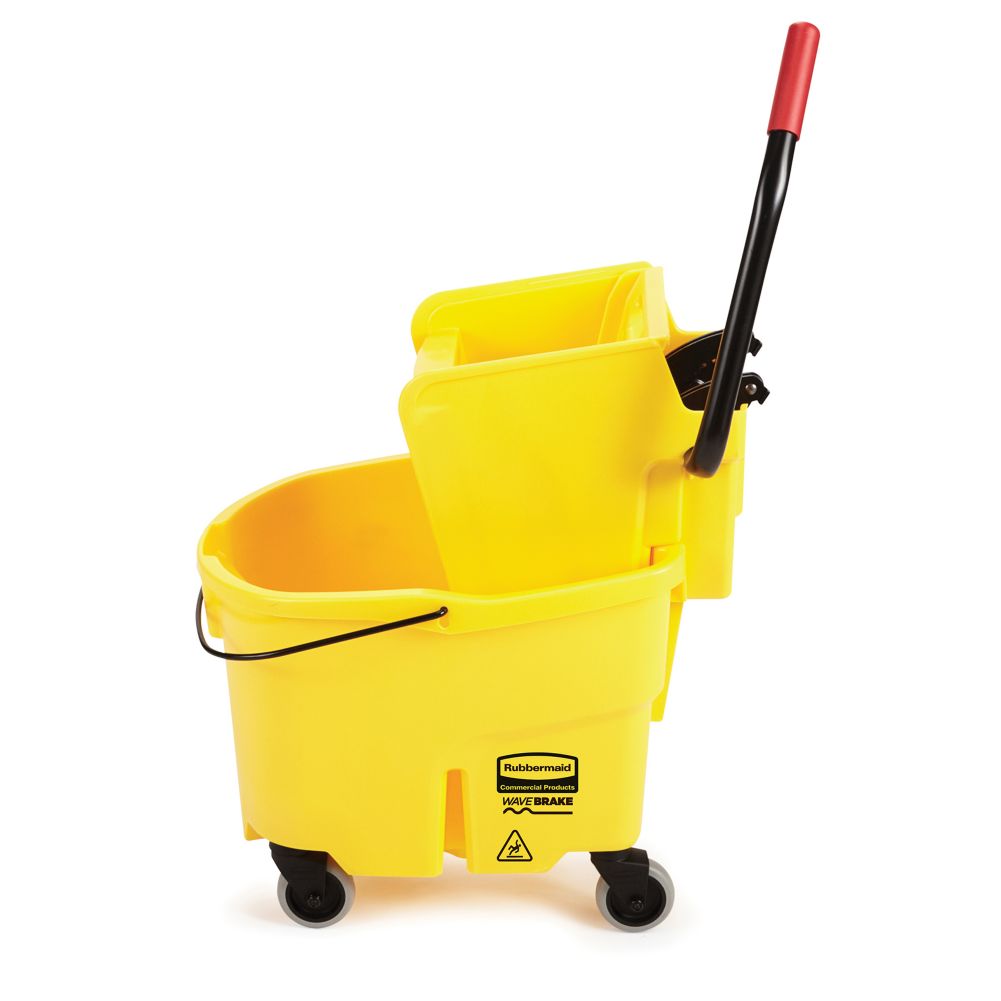 Rubbermaid WaveBrake&reg; Yellow 26 Qt Side Press Wringer Combo