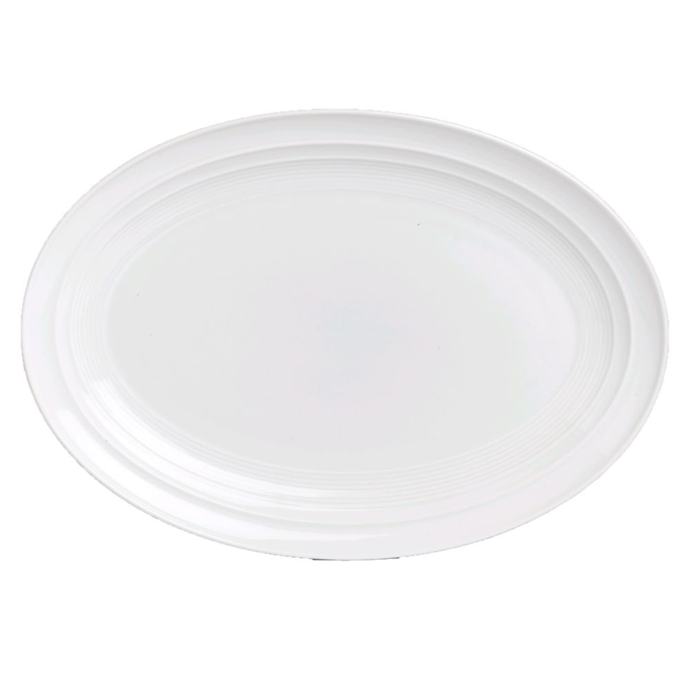 Steelite Rene Ozorio Aura Asian White 14-1/8" Oval Platter