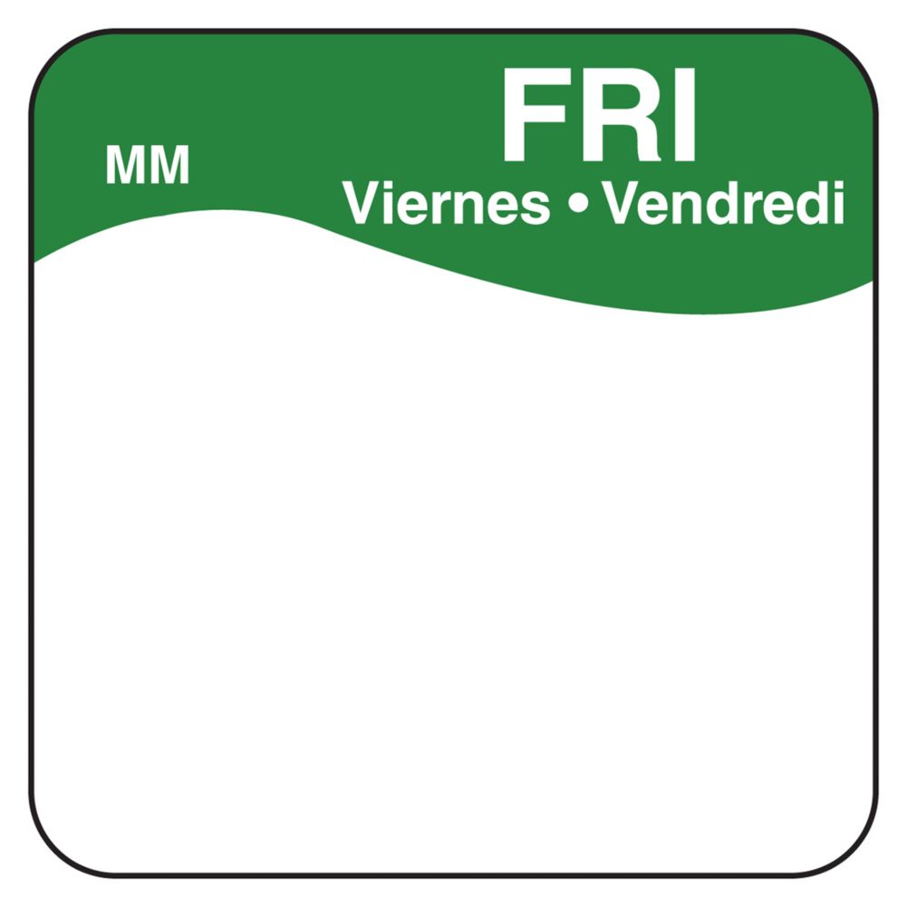 DayMark MoveMark&trade; Trilingual 1" Friday Day Square